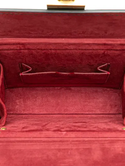 Pre-owned Dior 2017 Lambskin Addict Lockbox Crossbody Bag In Red