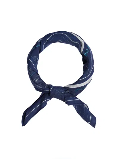 Fursac Map Scarf In Blue