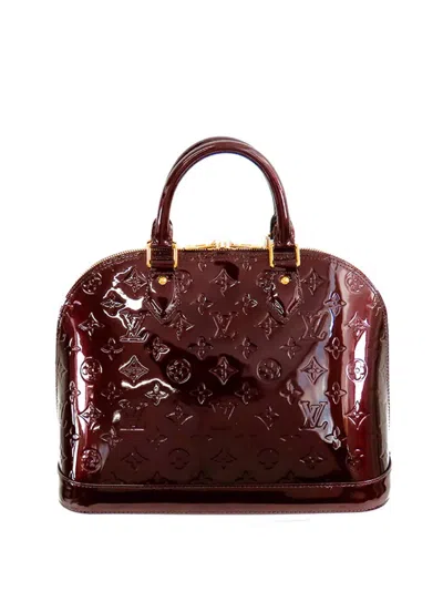 Pre-owned Louis Vuitton 2012 Monogram Vernis Alma Pm Handbag In Purple