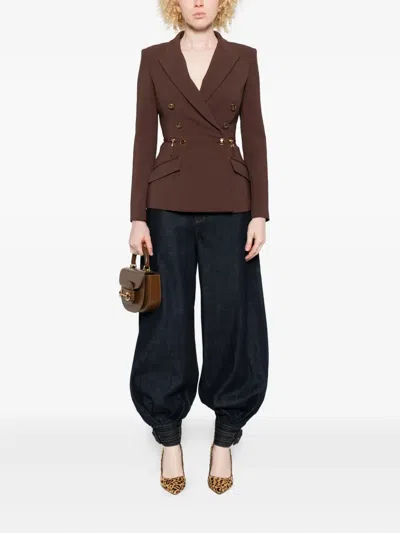 Elisabetta Franchi Blazer - Rojo Oscuro In Brown