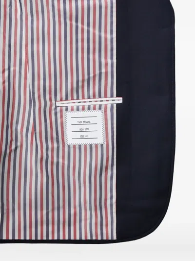Thom Browne Twill Gold-button Blazer In Blue