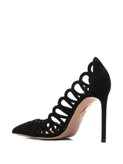 Aquazzura 110mm Cut-out Stiletto Heeled Pumps In Black