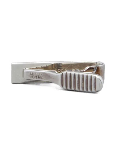 Thom Browne 4-bar Tie Bar In Gray