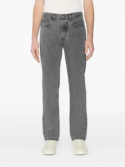 Frame Five-pocket Design Straight Jeans In Gray