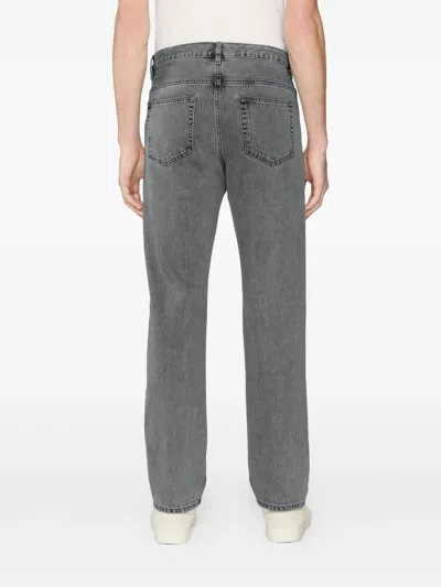 Frame Five-pocket Design Straight Jeans In Gray