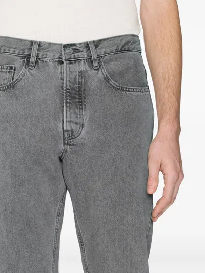 Frame Five-pocket Design Straight Jeans In Gray