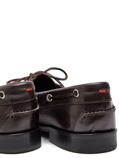 Aeyde 15mm Harris Leather Boat Shoes In Brown