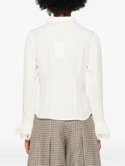 Zimmermann Silk Blouse With Lace Edges In White