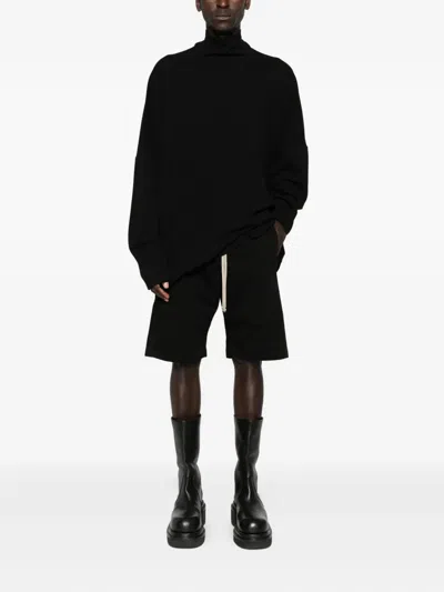 Rick Owens Drkshdw Button-fastening Drawstring Shorts In Black