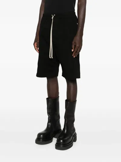 Rick Owens Drkshdw Button-fastening Drawstring Shorts In Black