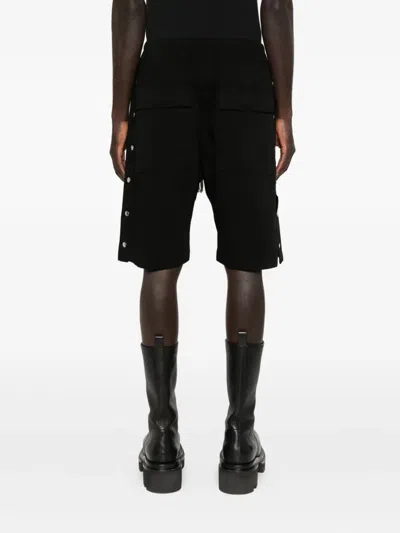 Rick Owens Drkshdw Button-fastening Drawstring Shorts In Black