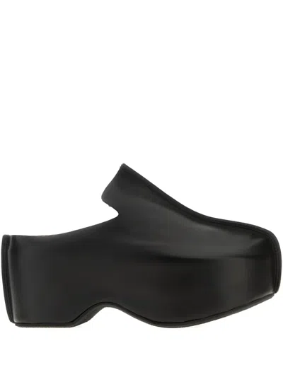 Jw Anderson Leather Slide Platform Clogs In Black