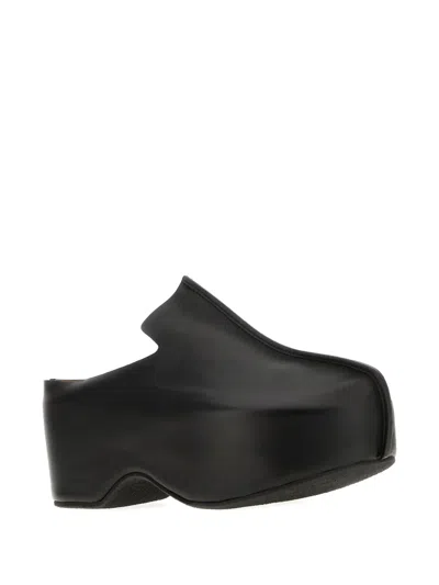 Jw Anderson Leather Slide Platform Clogs In Black
