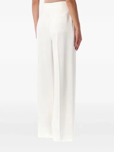 Alberta Ferretti Pantalone Dalla Gamba Ampia In Crepe Stretch Bianco  Donna In White