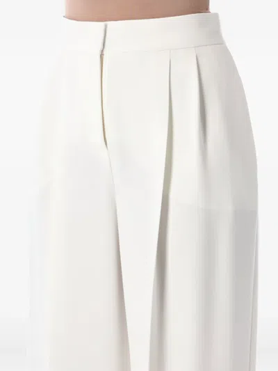 Alberta Ferretti Pantalone Dalla Gamba Ampia In Crepe Stretch Bianco  Donna In White