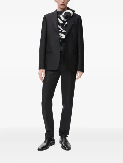 Loewe Jacket In Wool And Silk In Black