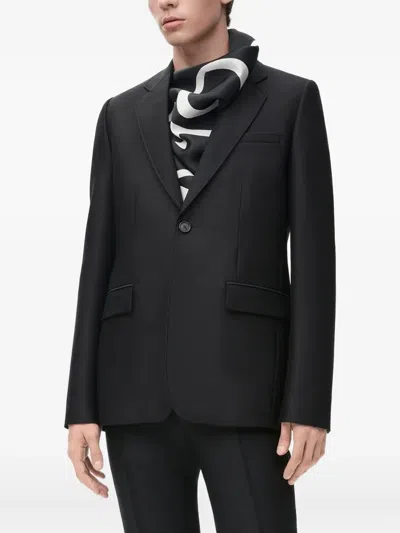 Loewe Jacket In Wool And Silk In Black