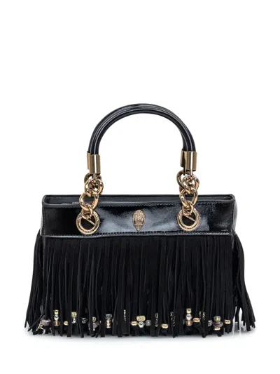 Kurt Geiger Fringe-embellished Chain-handle Tote Bag In Black