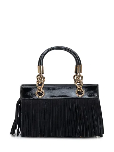 Kurt Geiger Fringe-embellished Chain-handle Tote Bag In Black