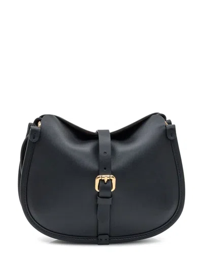 Etro Leather Textured Shoulder Bag In Black