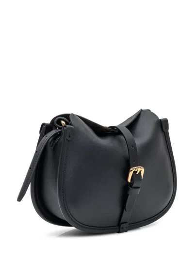 Etro Leather Textured Shoulder Bag In Black