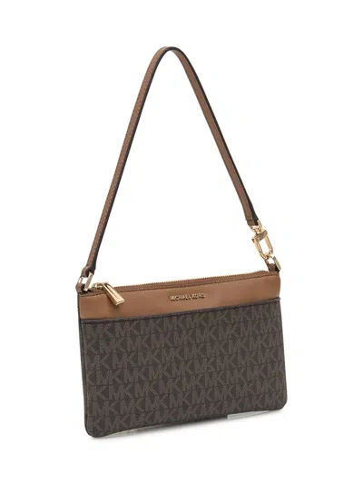 Michael Kors Monogram Brown Clutch Bag In Brown