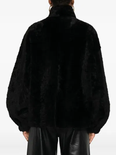 Simonetta Ravizza Zip-front Balloon-sleeves Jacket In Black