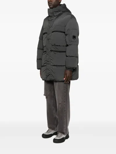 C.p. Company Hooded Padded Jacket In Gray