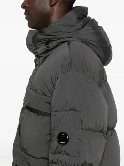 C.p. Company Hooded Padded Jacket In Gray