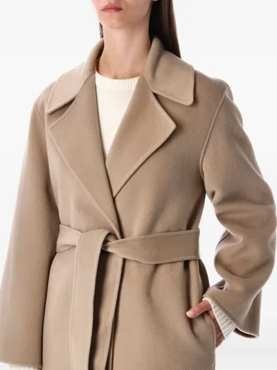 Alberta Ferretti Alberta Ferreti Coat In Double-face Wool In Neutral