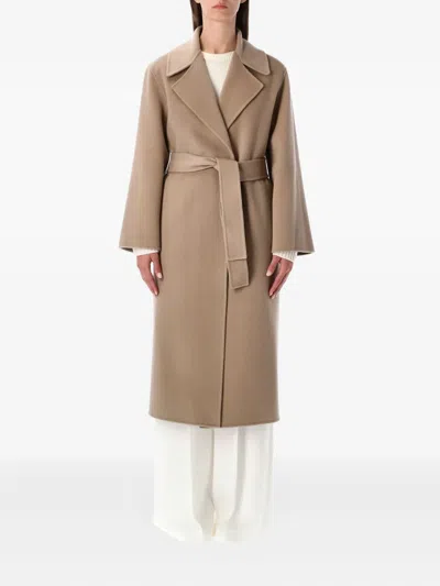 Alberta Ferretti Alberta Ferreti Coat In Double-face Wool In Neutral