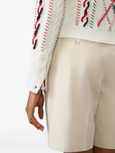 Thom Browne Cable-knit Buttoned Cardigan In Multi