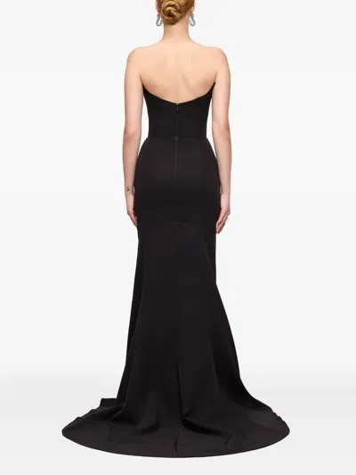 V:pm Atelier Eden Strapless-fishtail Maxi Dress In Black