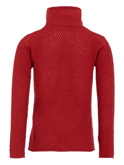 Simonetta Turtleneck Textured Sweater In Red