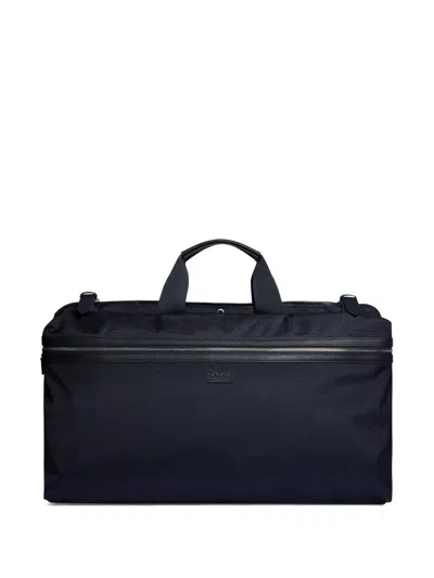 Fursac Leather-trimmed Suit Bag In Blue