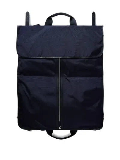 Fursac Leather-trimmed Suit Bag In Blue