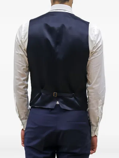 Hugo Boss Button-down Waistcoat In Blue