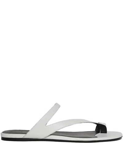 Khaite Aimee Double-strap Flat Sandals In White