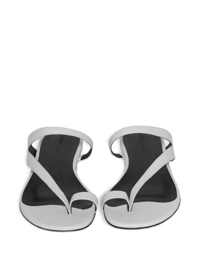 Khaite Aimee Double-strap Flat Sandals In White