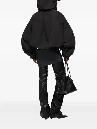 Attico Hooded Bomber Jacket In Black