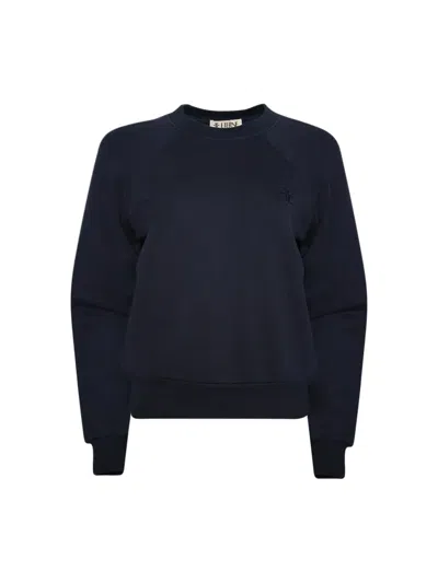 Éterne Shrunken Raglan-sleeve Embroidered Sweatshirt In Blue