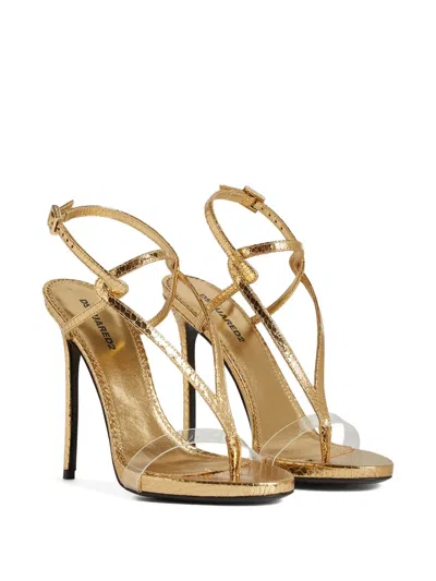 Dsquared2 Embossed Heeled Sandals In Gold