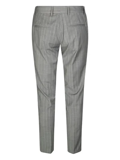 细条纹褶饰长裤