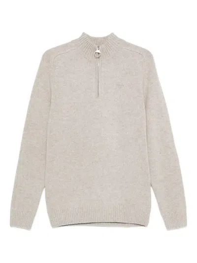 Barbour Grangetown Zip-up Sweater In Gray
