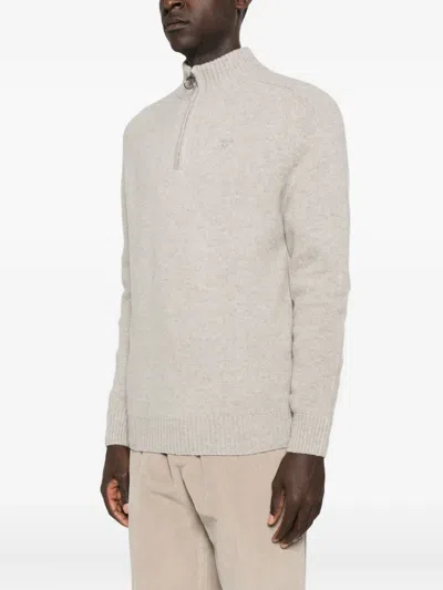 Barbour Grangetown Zip-up Sweater In Gray