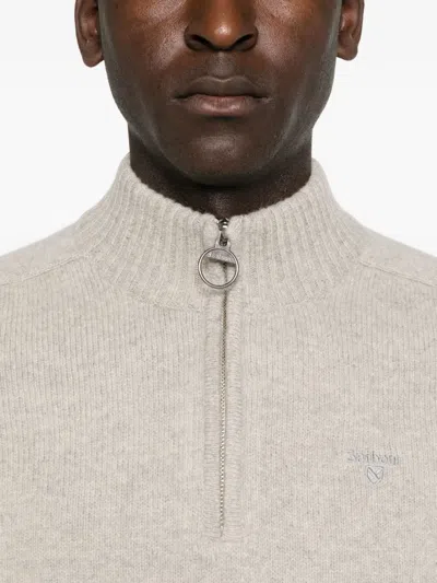 Barbour Grangetown Zip-up Sweater In Gray