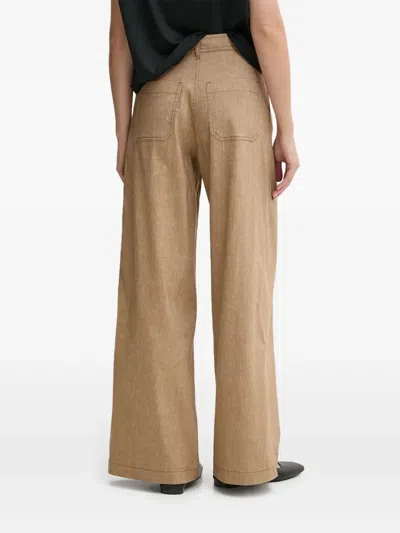 Sessun Wide-leg Gold-button Trousers In Black