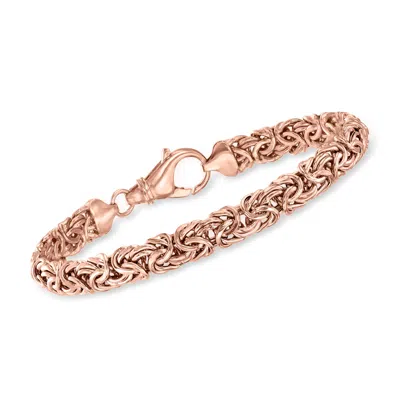 Ross-simons 18kt Rose Gold Over Sterling Silver Byzantine Bracelet In Gold