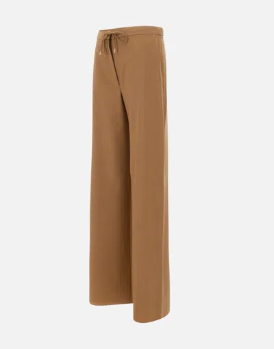 Max Mara Cashmere Drawstring Trousers In Brown