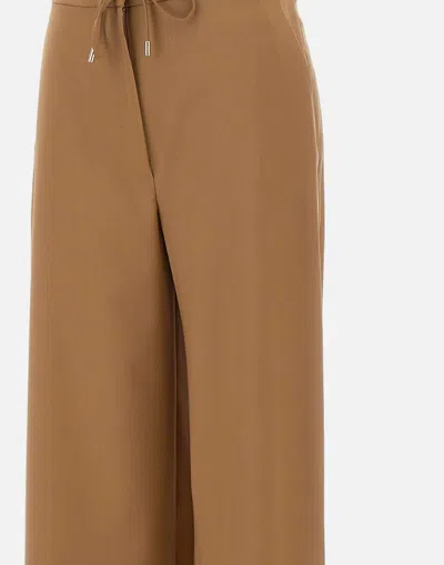 Max Mara Cashmere Drawstring Trousers In Brown